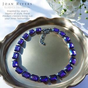 JOAN RIVERS Faceted Purple and Gunmetal Black Princess Length Necklace